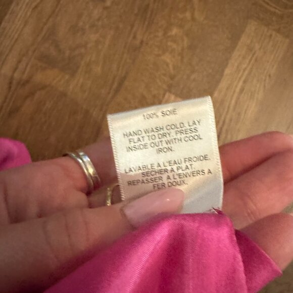 Graham & Spencer 100% Silk Ombre Pink & White Dip Dye Dress Medium - Picture 9 of 11